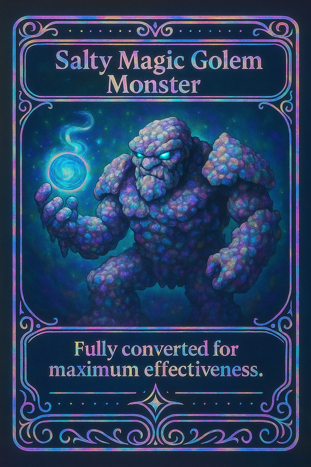 Salty Magic Golem Monster Playing Card 93/100