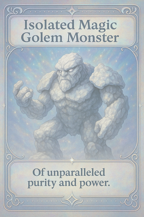 Isolated Magic Golem Monster Playing Card 97/100