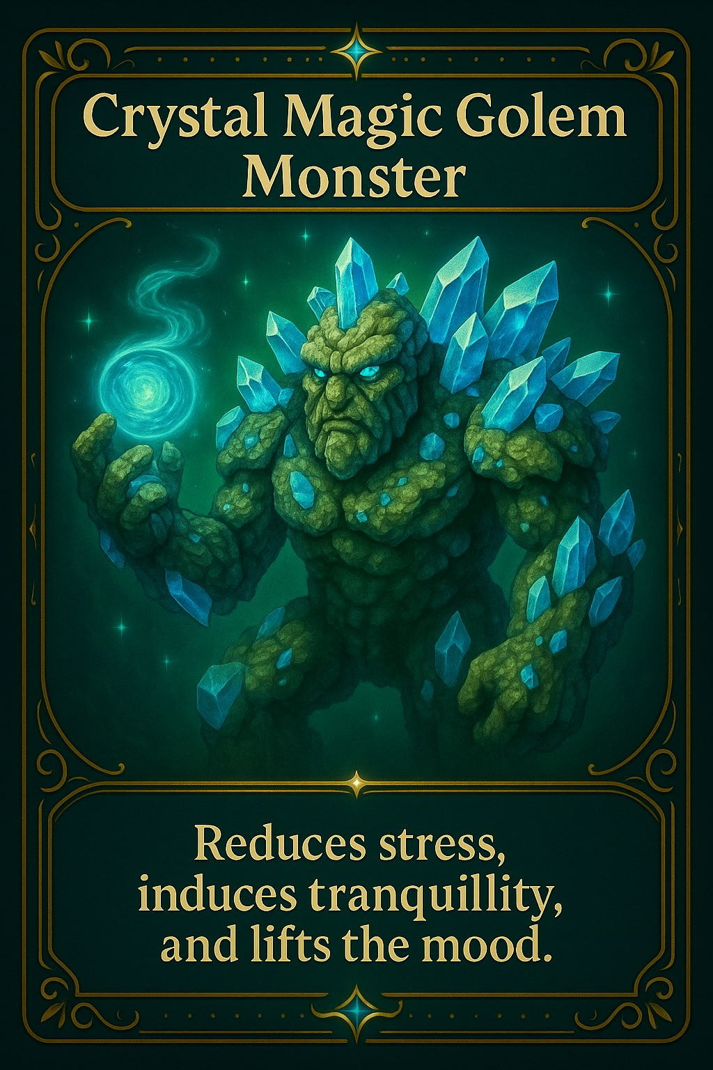 Crystal Magic Golem Monster Playing Card 95/100